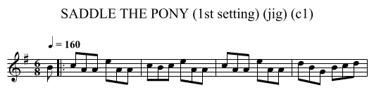 SADDLE THE PONY (1st setting) (jig) (c1) - staff notation