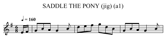 SADDLE THE PONY (jig) (a1) - staff notation