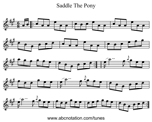 Saddle The Pony - staff notation