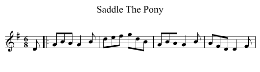 Saddle The Pony - staff notation