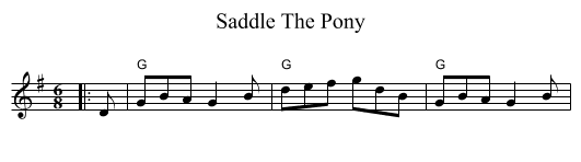 Saddle The Pony - staff notation
