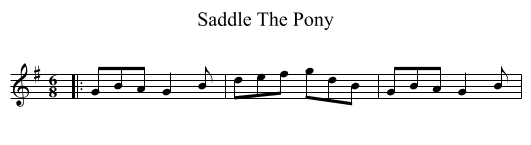 Saddle The Pony - staff notation