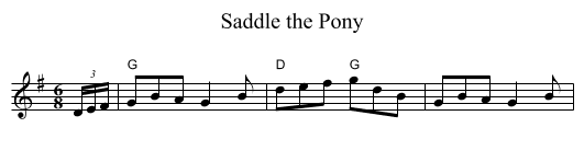 Saddle the Pony - staff notation