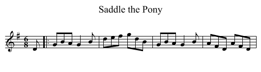 Saddle the Pony - staff notation