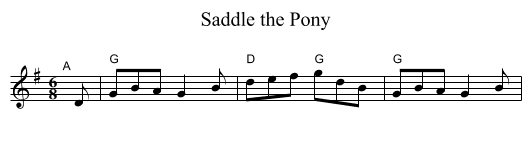 Saddle the Pony - staff notation