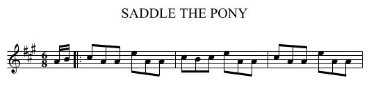 SADDLE THE PONY - staff notation