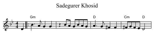 Sadegurer Khosid - staff notation