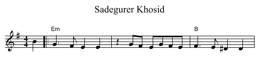 Sadegurer Khosid - staff notation