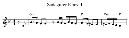 Sadegurer Khosid - staff notation