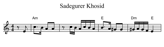 Sadegurer Khosid - staff notation