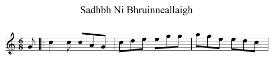 Sadhbh Ni Bhruinneallaigh - staff notation