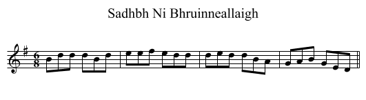 Sadhbh Ni Bhruinneallaigh - staff notation