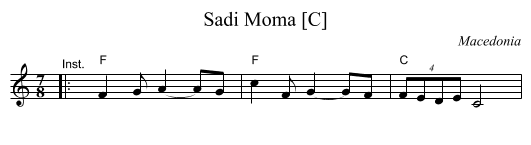 Sadi Moma [C] - staff notation
