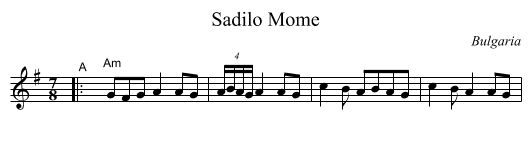 Sadilo Mome - staff notation