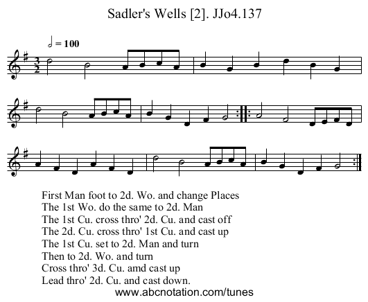 Sadler's Wells [2]. JJo4.137 - staff notation
