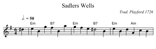 Sadlers Wells - staff notation