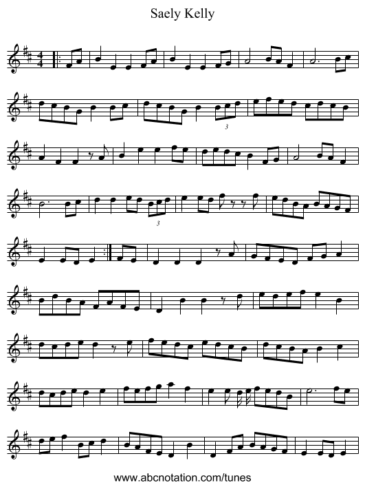 Saely Kelly - staff notation