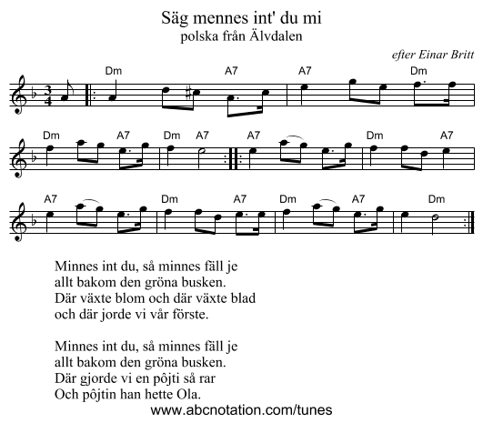 S&auml;g mennes int' du mi - staff notation