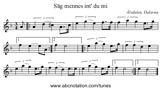 S&auml;g mennes int' du mi - staff notation