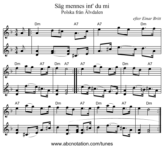 S&auml;g mennes int' du mi - staff notation