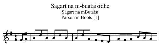 Sagart na m-buataisidhe - staff notation