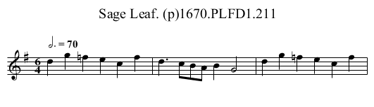 Sage Leaf. (p)1670.PLFD1.211 - staff notation