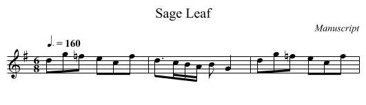 Sage Leaf - staff notation