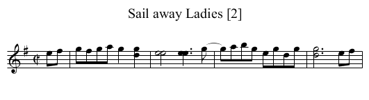Sail away Ladies [2] - staff notation