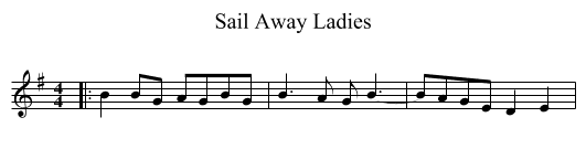 Sail Away Ladies - staff notation