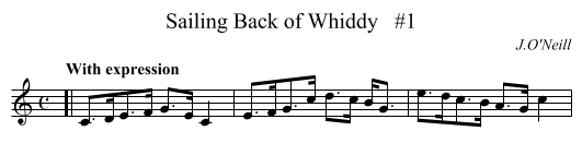 Sailing Back of Whiddy   #1 - staff notation