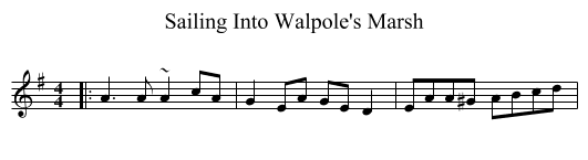 Sailing Into Walpole's Marsh - staff notation
