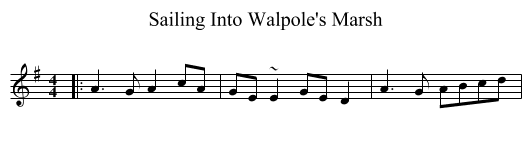 Sailing Into Walpole's Marsh - staff notation