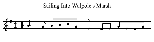 Sailing Into Walpole's Marsh - staff notation