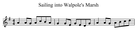 Sailing into Walpole's Marsh - staff notation