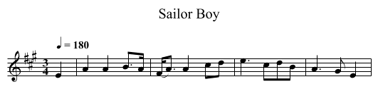 Sailor Boy - staff notation