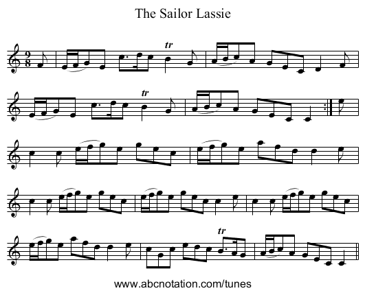 Sailor Lassie, The - staff notation
