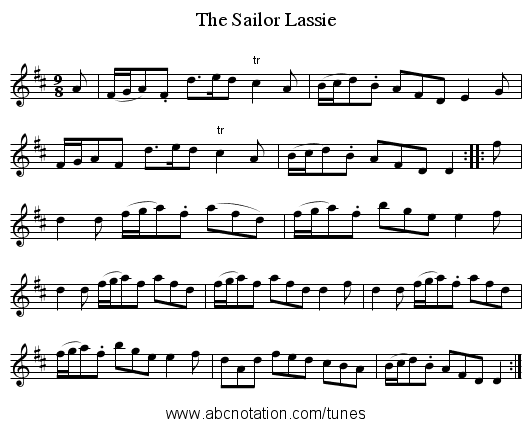 Sailor Lassie, The - staff notation