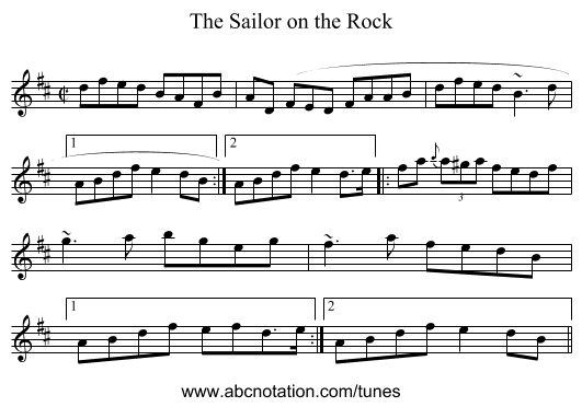 Sailor on the Rock, The - staff notation