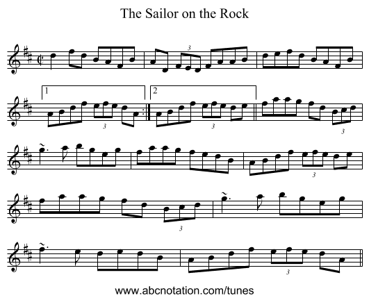 Sailor on the Rock, The - staff notation