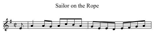 Sailor on the Rope - staff notation