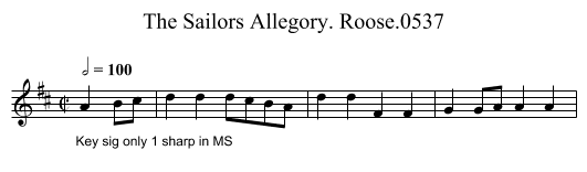 Sailors Allegory. Roose.0537, The - staff notation