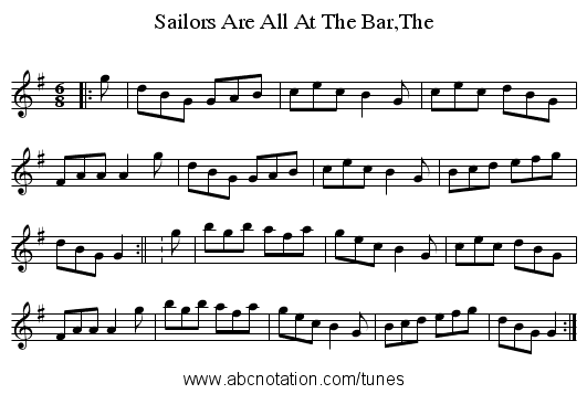 Sailors Are All At The Bar,The - staff notation