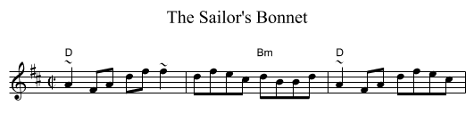 Sailor's Bonnet, The - staff notation