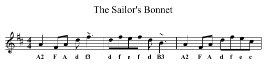 Sailor's Bonnet, The - staff notation
