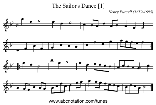 Sailor's Dance [1], The - staff notation