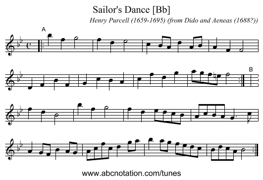 Sailor's Dance [Bb] - staff notation
