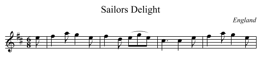 Sailors Delight - staff notation
