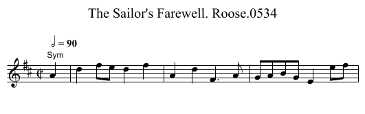 Sailor's Farewell. Roose.0534, The - staff notation