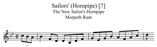 Sailors' (Hornpipe) [7] - staff notation