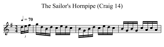 Sailor's Hornpipe (Craig 14), The - staff notation